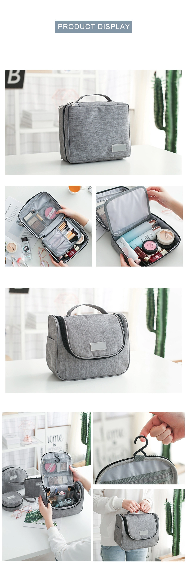 Customized Logo Large Capacity Storage Bags cosmetic Case with Handle