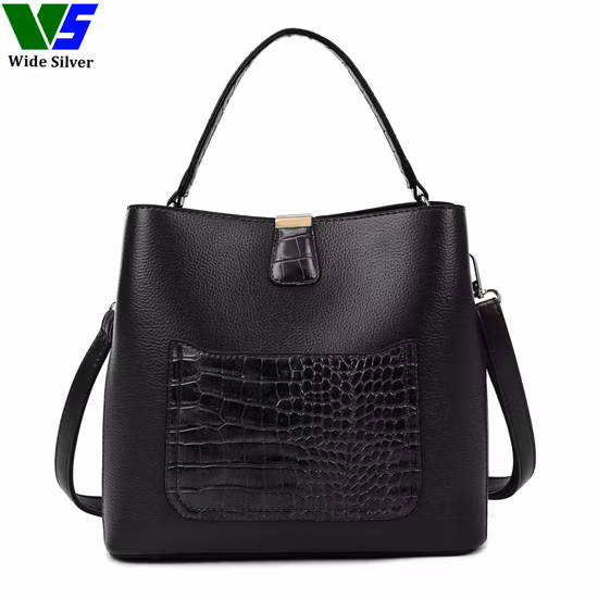 Cartera De Mujer De Plata Ancha Bolsa Mujer Mujer Cubo Bolsos De Hombro