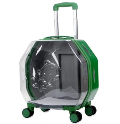 Bolsa para gatos, Maleta con ruedas portátil, bolsa para mascotas, bolsa transparente para gatos, transpirable, para equipaje, cápsula espacial, Maleta con ruedas